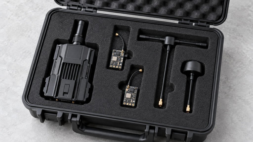 ELRS transmitter modules, receivers and antennas packed as a kit
