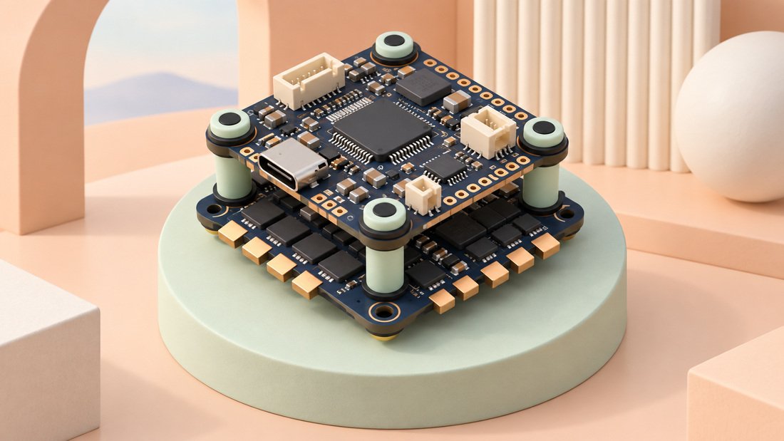 DronePartsFactory.com Fpv Electronics Stack Pastel Render